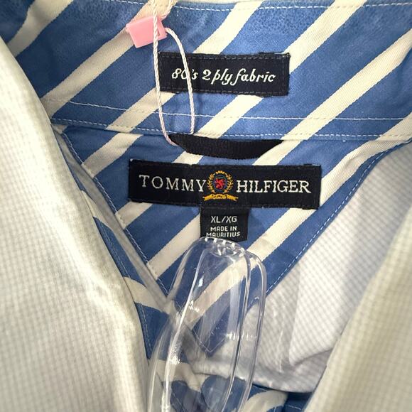 Tommy Hilfiger Men's Casual Shirt Logo Embroidered Crest Micro Plaid - Picture 5 of 11